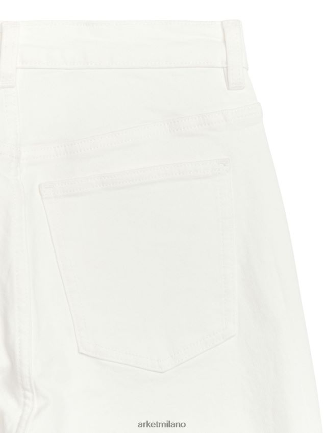 vestiario esso ARKET donne jeans stretch svasati cropped felce bianco 6F0F6L149