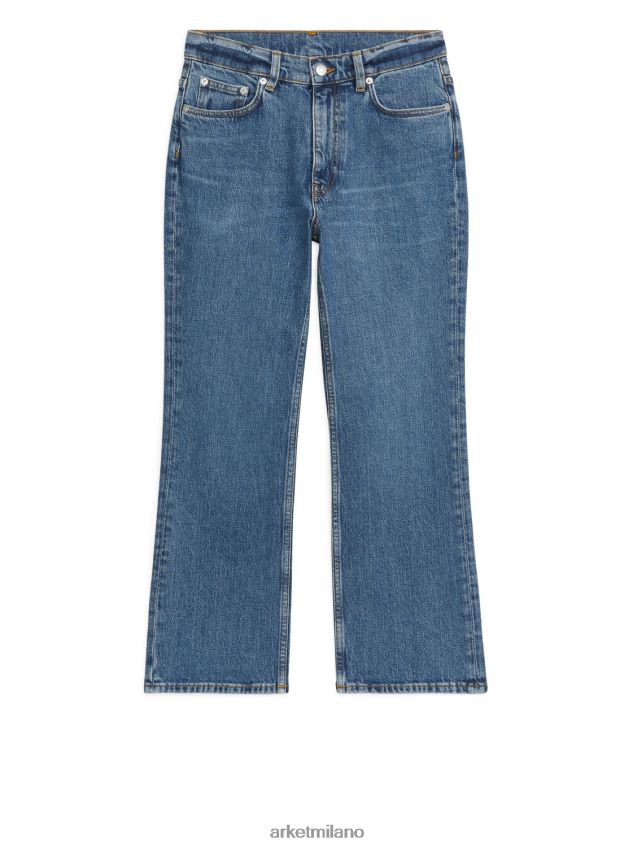 vestiario esso ARKET donne jeans stretch svasati cropped felce blu 6F0F6L161