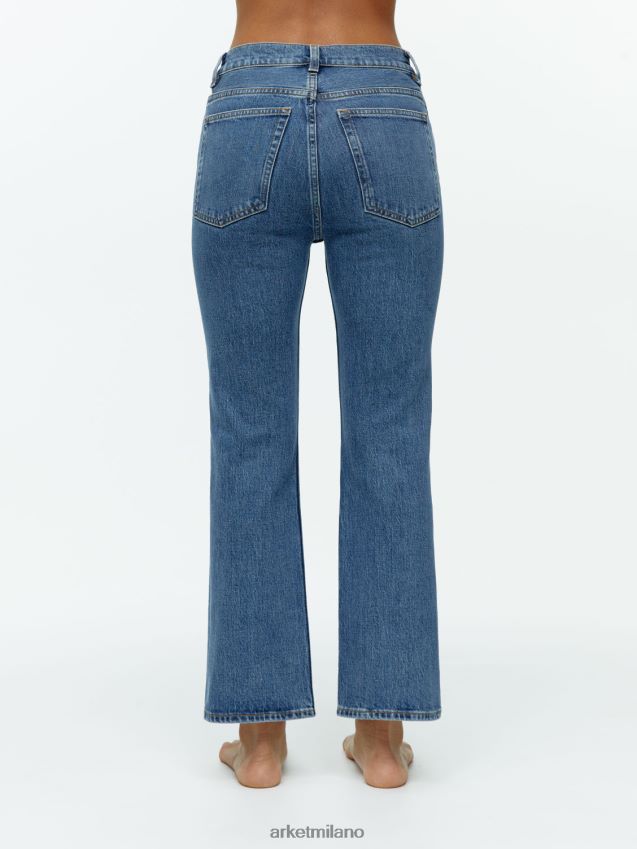 vestiario esso ARKET donne jeans stretch svasati cropped felce blu 6F0F6L161