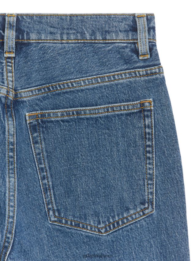 vestiario esso ARKET donne jeans stretch svasati cropped felce blu 6F0F6L161