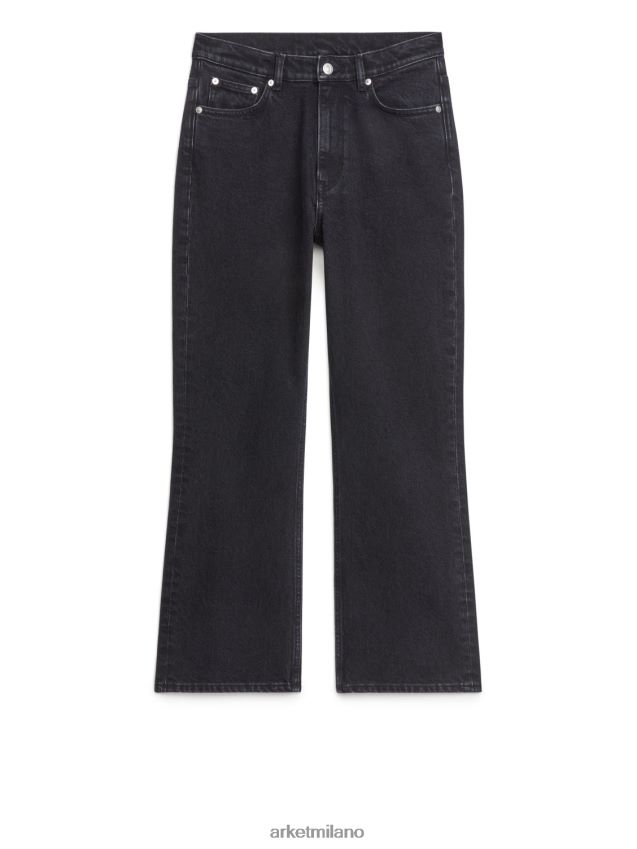 vestiario esso ARKET donne jeans stretch svasati cropped felce nero d'epoca 6F0F6L146
