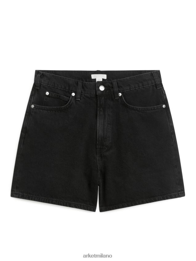vestiario esso ARKET donne pantaloncini di jeans a vita alta nero 6F0F6L153