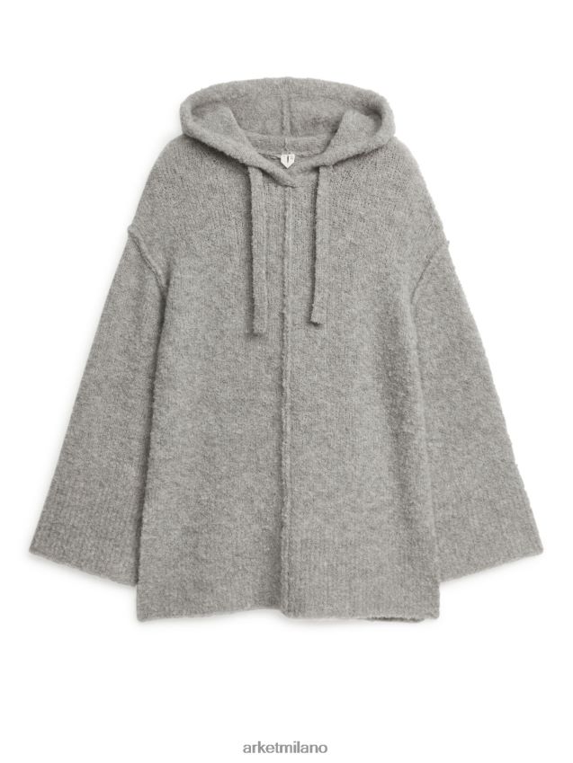 vestiario esso ARKET donne Felpa bouclé in misto alpaca grigio 6F0F6L435