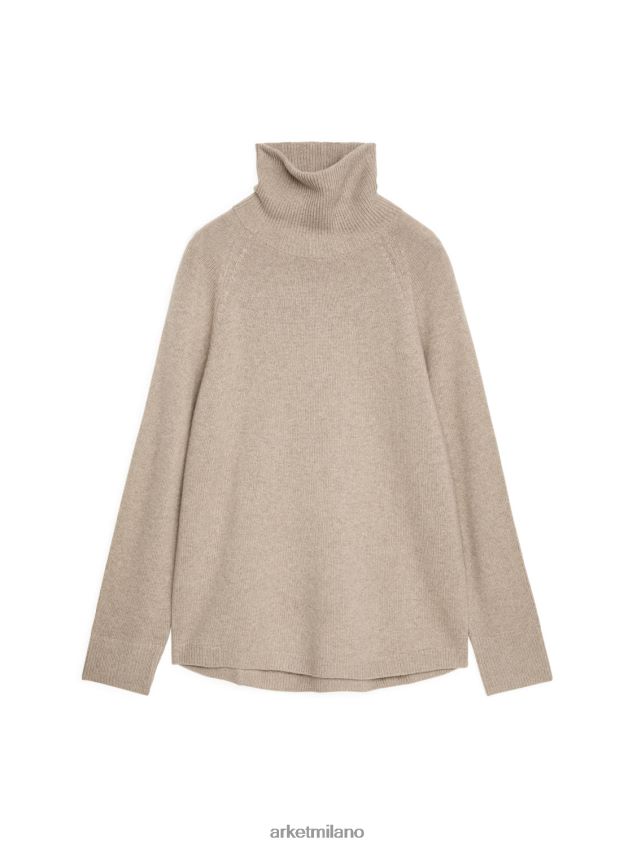 vestiario esso ARKET donne Maglia dolcevita in cashmere con maniche raglan beige 6F0F6L447