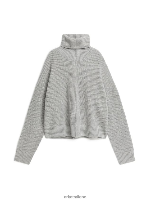vestiario esso ARKET donne Maglia dolcevita in lana cashmere grigio 6F0F6L428