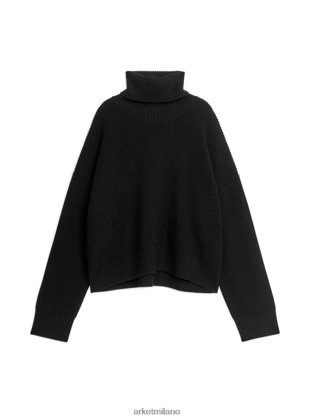 vestiario esso ARKET donne Maglia dolcevita in lana cashmere nero 6F0F6L425