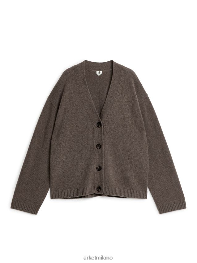 vestiario esso ARKET donne cardigan in cashmere marrone melange 6F0F6L423