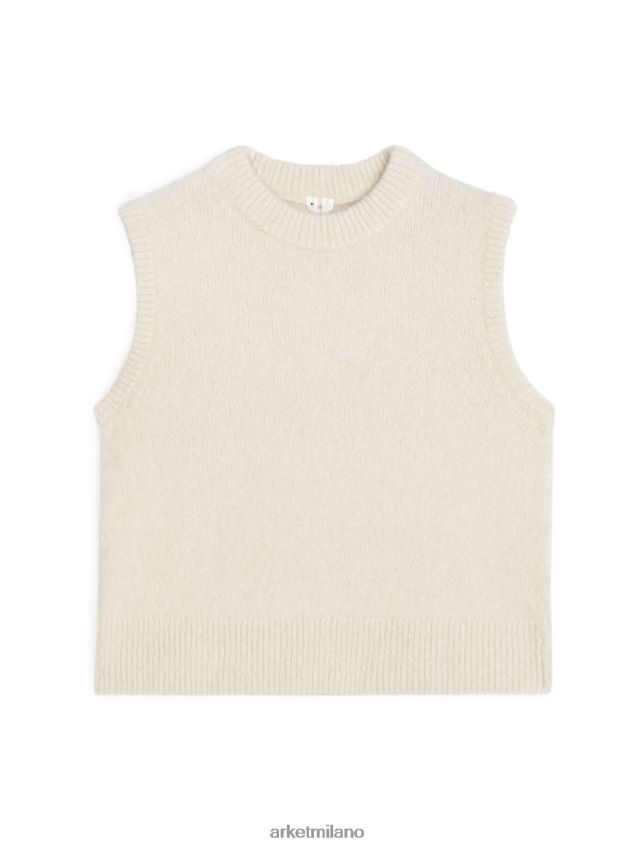 vestiario esso ARKET donne gilet in alpaca yak lavorato a maglia beige chiaro 6F0F6L449