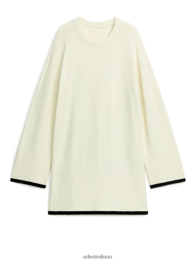 vestiario esso ARKET donne maglione bouclé bianco sporco/nero 6F0F6L360