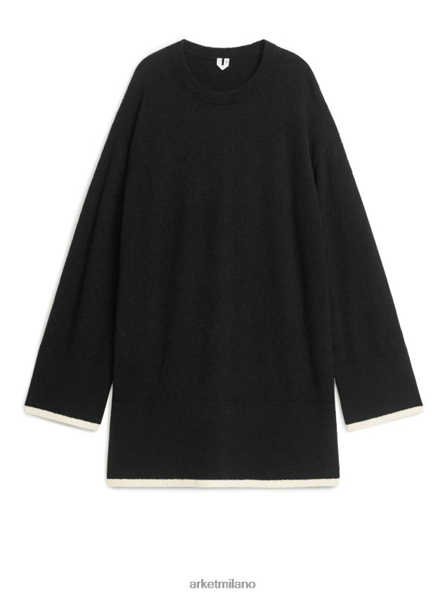 vestiario esso ARKET donne maglione bouclé nero bianco 6F0F6L361