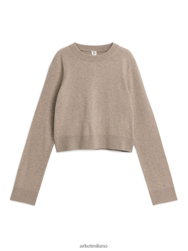 vestiario esso ARKET donne maglione cropped in cashmere beige 6F0F6L429