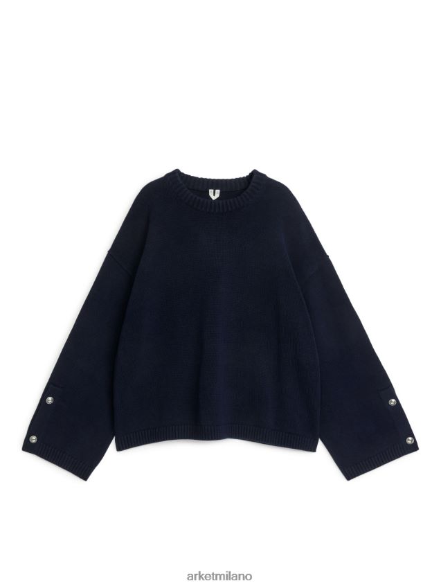 vestiario esso ARKET donne maglione di cotone blu 6F0F6L413
