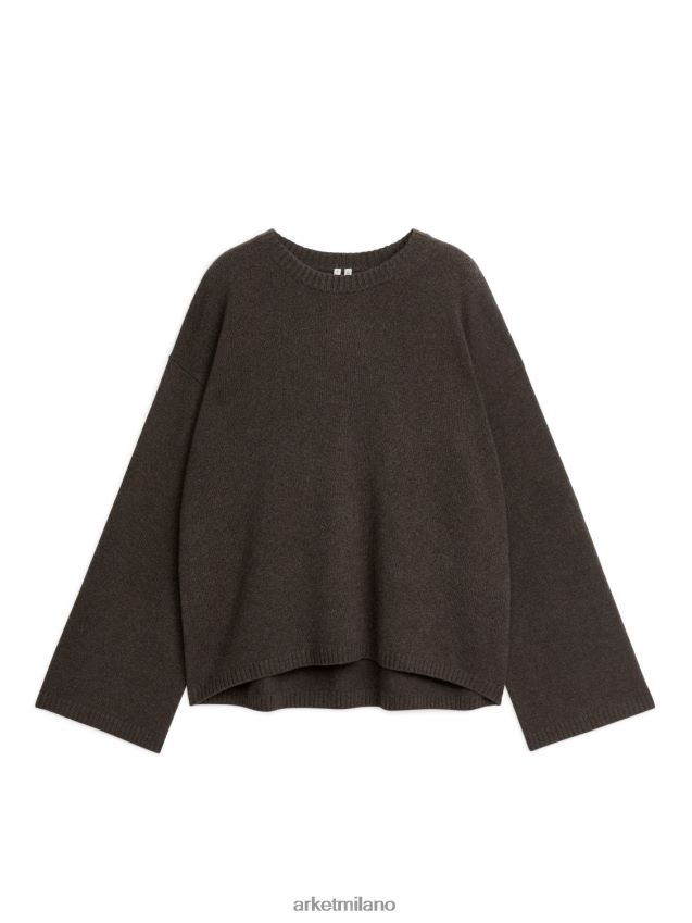 vestiario esso ARKET donne maglione in cashmere marrone 6F0F6L432