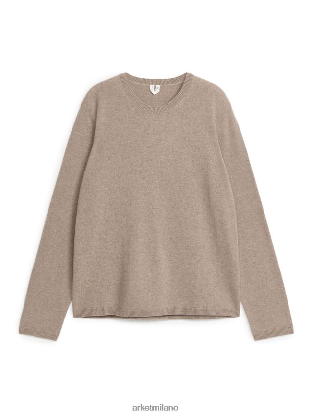 vestiario esso ARKET donne maglione in cashmere melange di avena scura 6F0F6L441