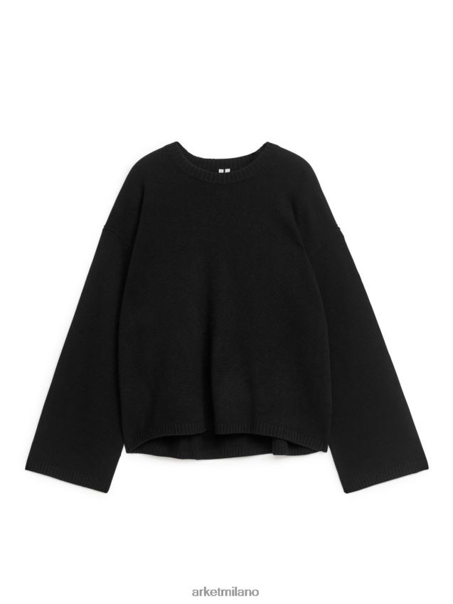 vestiario esso ARKET donne maglione in cashmere nero 6F0F6L433