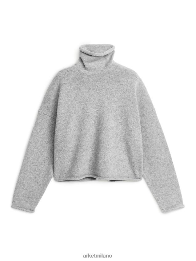 vestiario esso ARKET donne maglione in lana a collo alto grigio melange 6F0F6L427