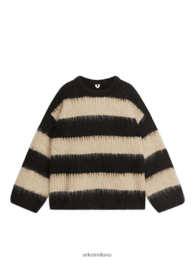 vestiario esso ARKET donne maglione in lana alpaca nero/beige 6F0F6L424