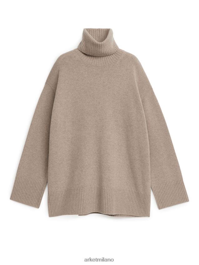 vestiario esso ARKET donne maglione oversize a collo alto in cashmere melange di avena 6F0F6L442