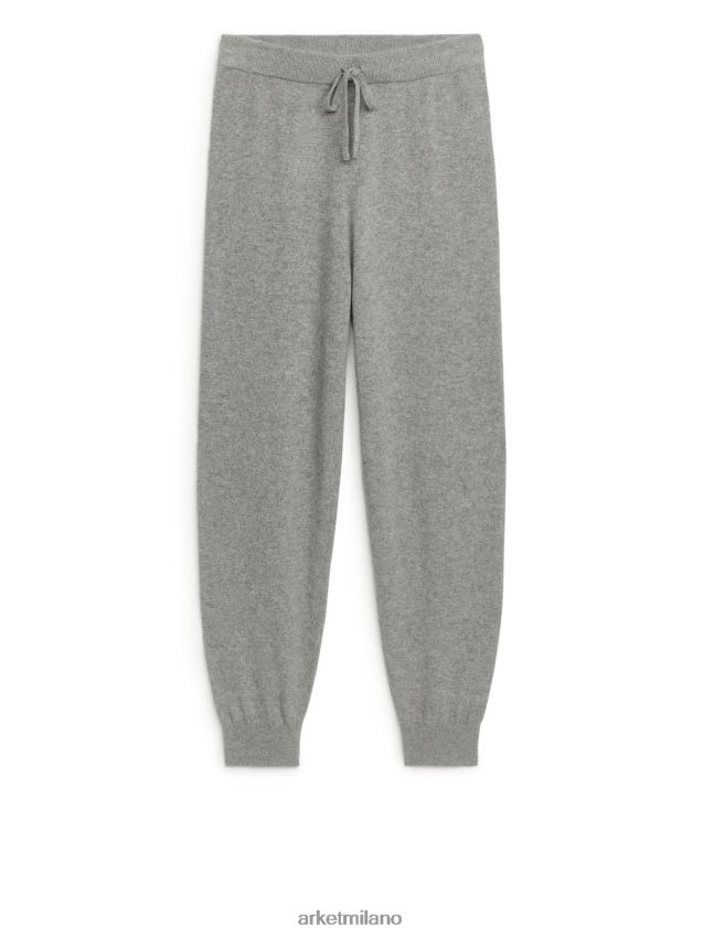 vestiario esso ARKET donne pantaloni in maglia di cashmere grigio 6F0F6L529