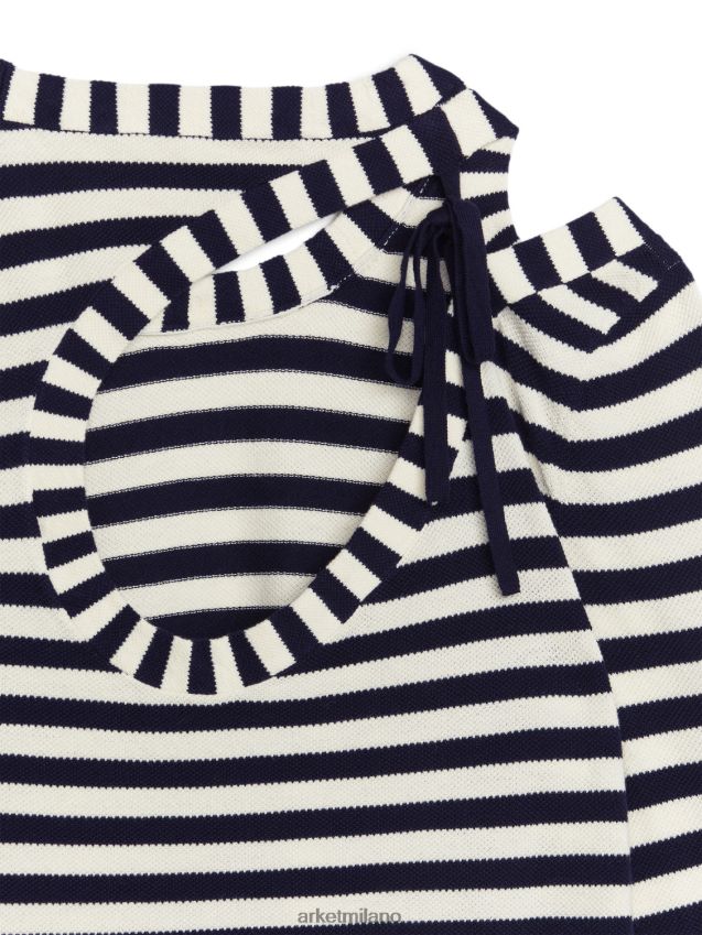 vestiario esso ARKET donne ponticello ritagliato bianco sporco/nero 6F0F6L414