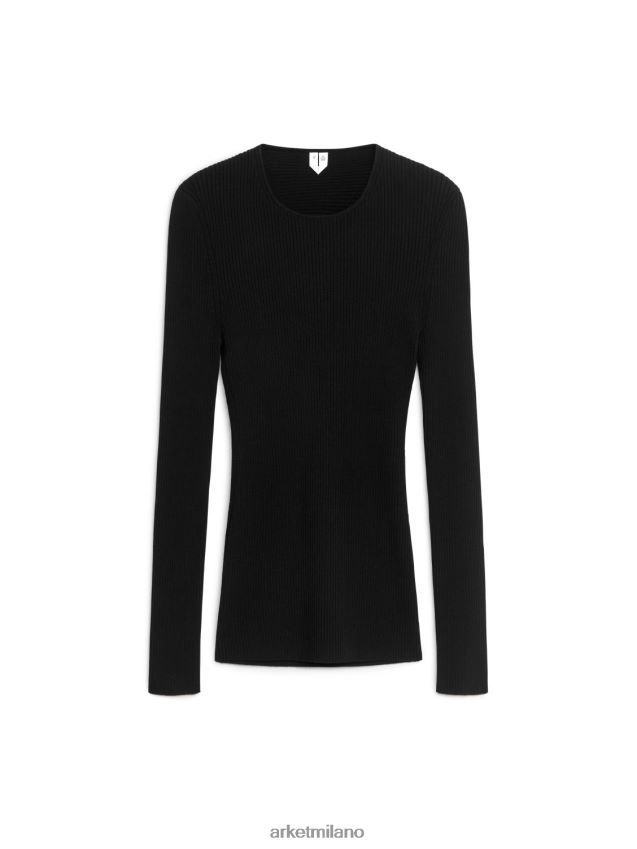 vestiario esso ARKET donne top aperto sul retro nero 6F0F6L348