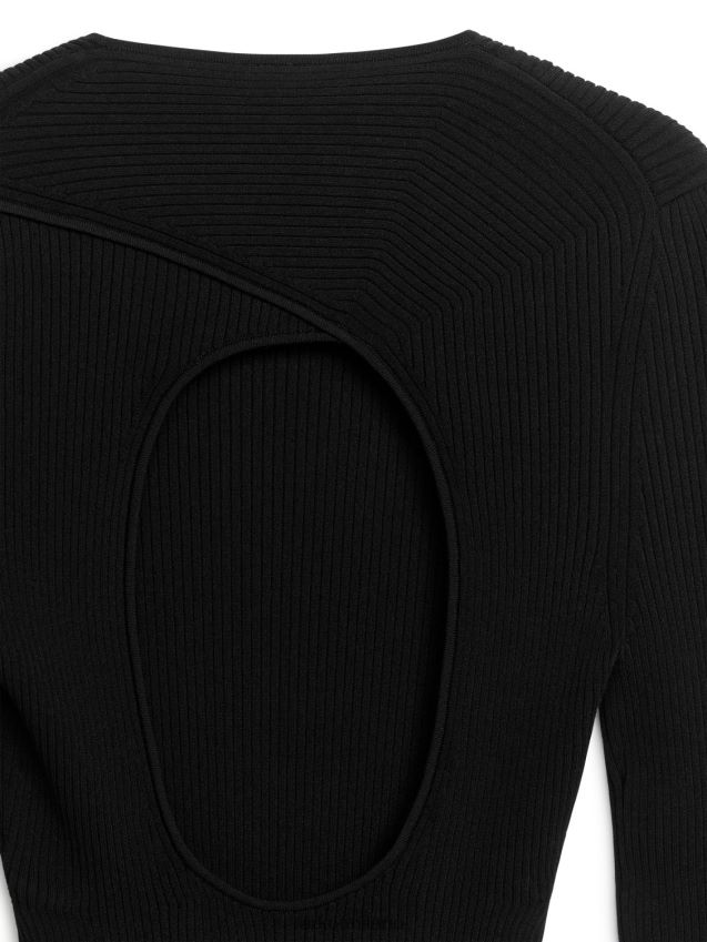 vestiario esso ARKET donne top aperto sul retro nero 6F0F6L348