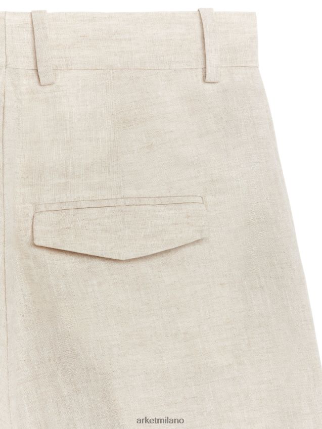 vestiario esso ARKET donne pantaloncini di lino a vita alta beige 6F0F6L174