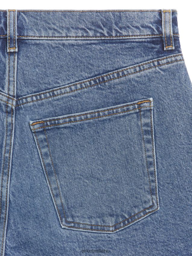 vestiario esso ARKET donne pantaloncini in denim elasticizzato blu lavato 6F0F6L150