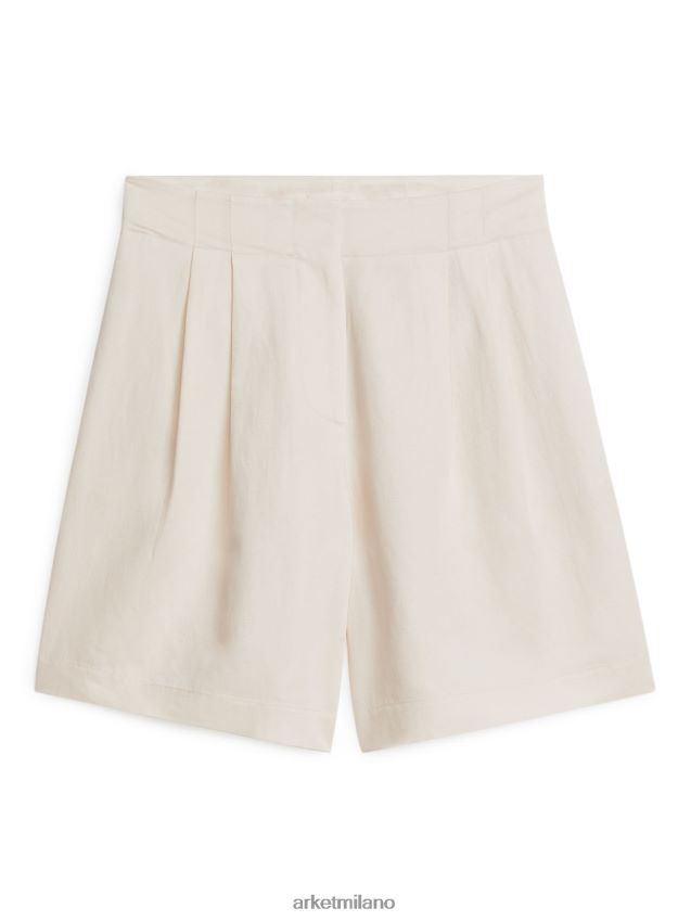 vestiario esso ARKET donne pantaloncini oversize in misto lino bianco 6F0F6L184