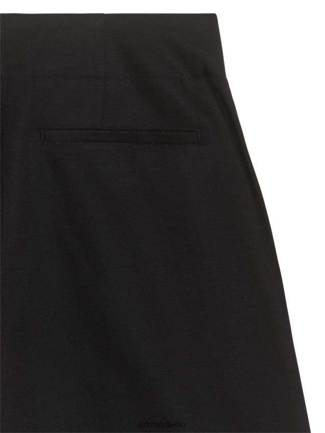 vestiario esso ARKET donne pantaloncini oversize in misto lino nero 6F0F6L186