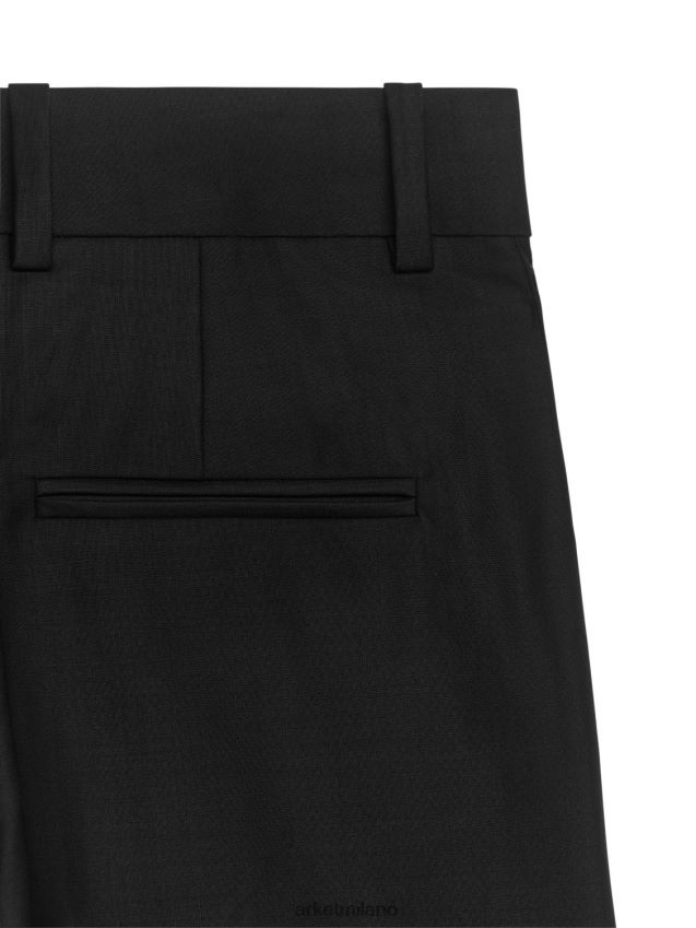 vestiario esso ARKET donne pantaloni ampi in misto lana nero 6F0F6L217