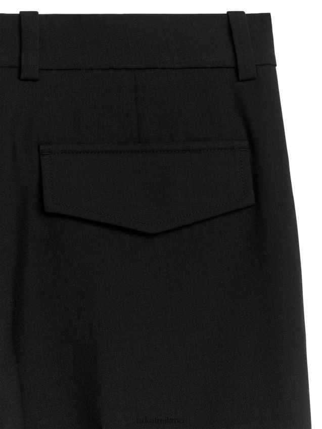 vestiario esso ARKET donne pantaloni cargo in misto lana nero 6F0F6L213