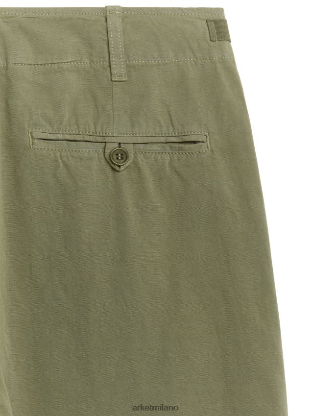 vestiario esso ARKET donne pantaloni chino in cotone con gamba a botte verde kaki 6F0F6L199