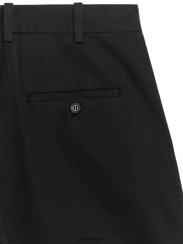 vestiario esso ARKET donne pantaloni chino larghi ed elasticizzati nero 6F0F6L196