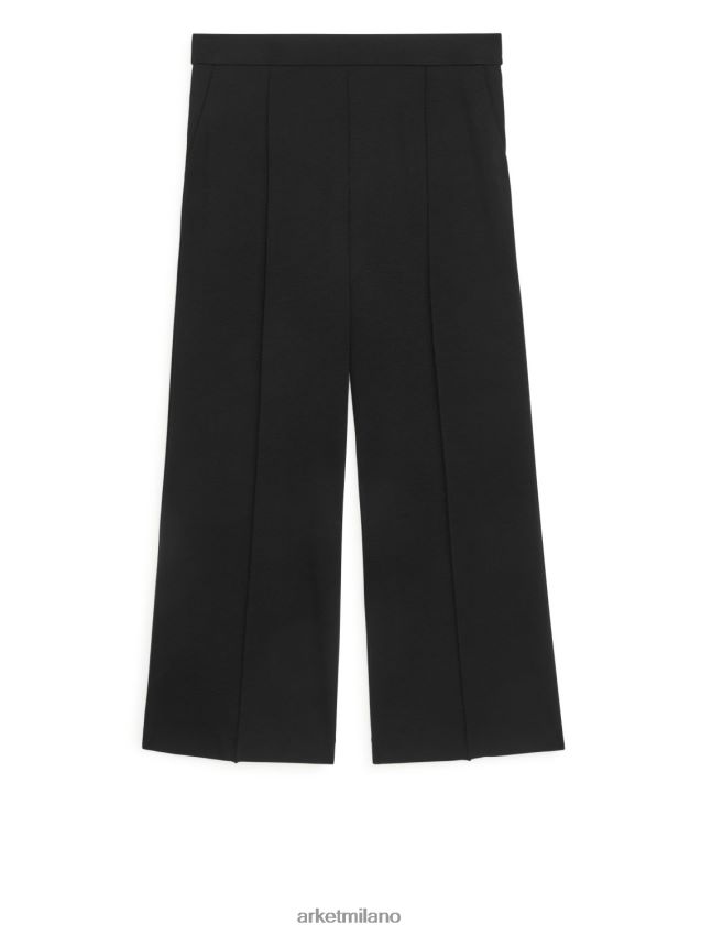 vestiario esso ARKET donne pantaloni cropped in costina milano nero 6F0F6L227