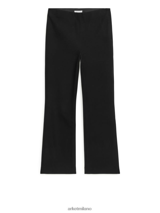 vestiario esso ARKET donne pantaloni cropped in cotone stretch nero 6F0F6L225