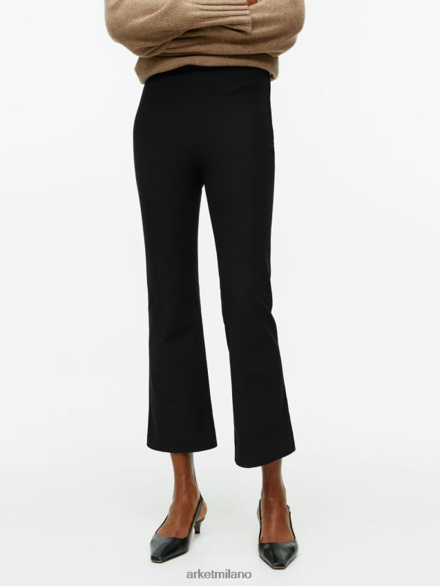 vestiario esso ARKET donne pantaloni cropped in cotone stretch nero 6F0F6L225