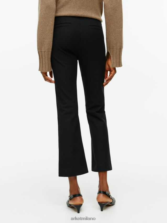 vestiario esso ARKET donne pantaloni cropped in cotone stretch nero 6F0F6L225