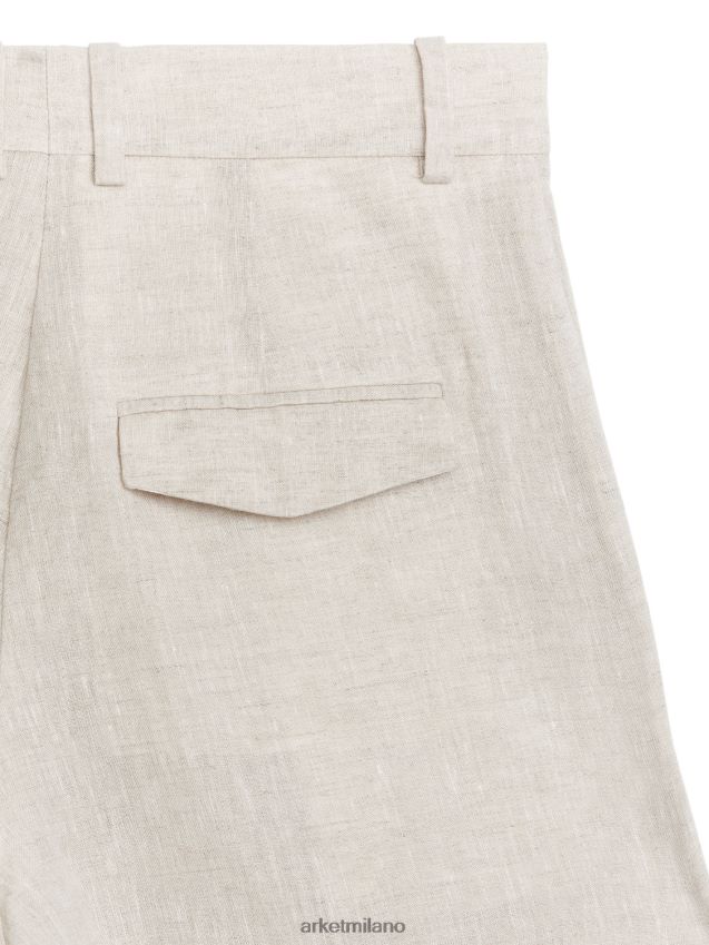 vestiario esso ARKET donne pantaloni di lino beige chiaro 6F0F6L177