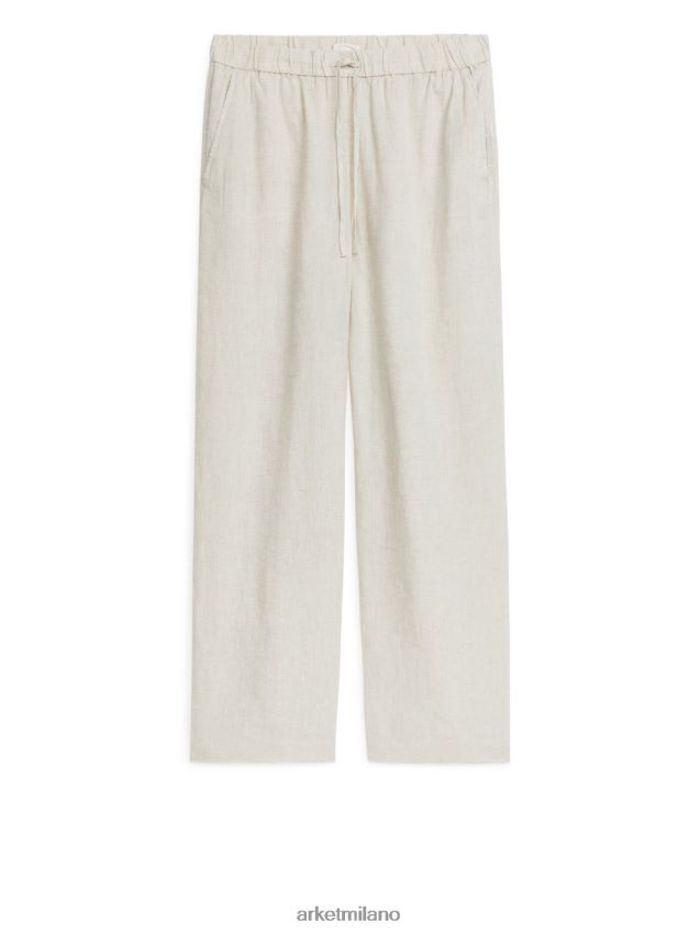 vestiario esso ARKET donne pantaloni di lino con coulisse beige 6F0F6L168