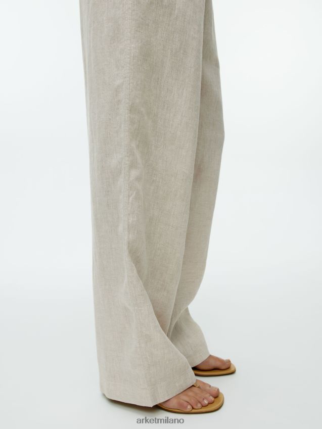 vestiario esso ARKET donne pantaloni di lino con coulisse beige 6F0F6L168