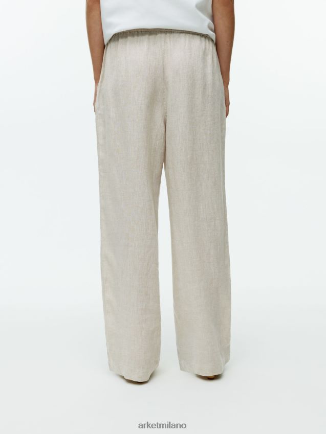 vestiario esso ARKET donne pantaloni di lino con coulisse beige 6F0F6L168