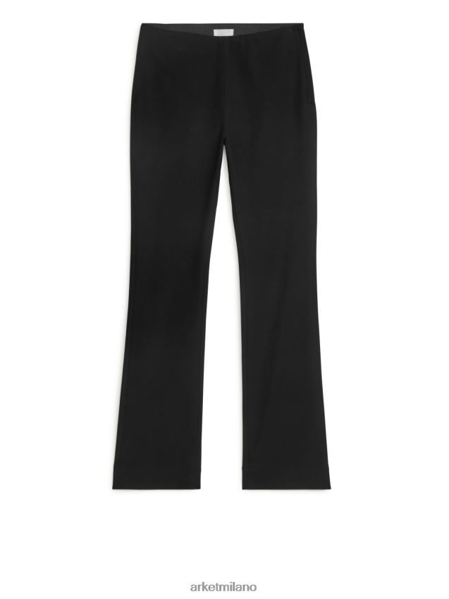 vestiario esso ARKET donne pantaloni in cotone elasticizzato nero 6F0F6L223