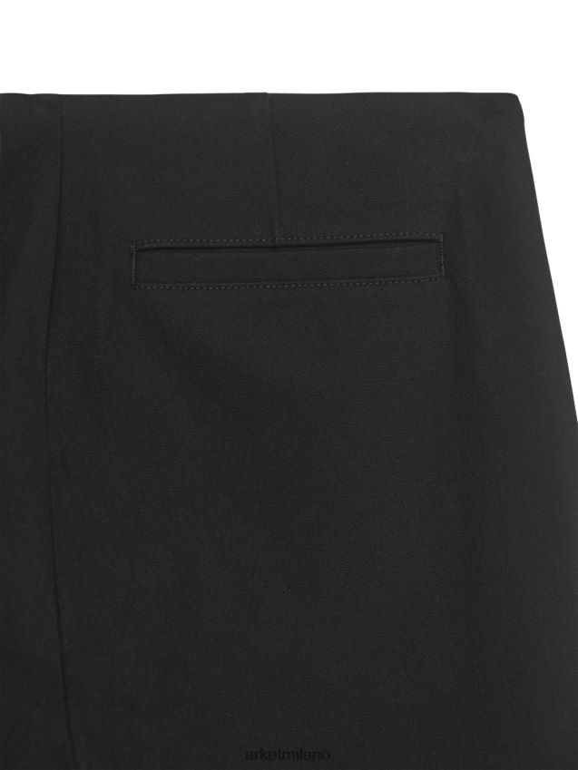 vestiario esso ARKET donne pantaloni in cotone elasticizzato nero 6F0F6L223