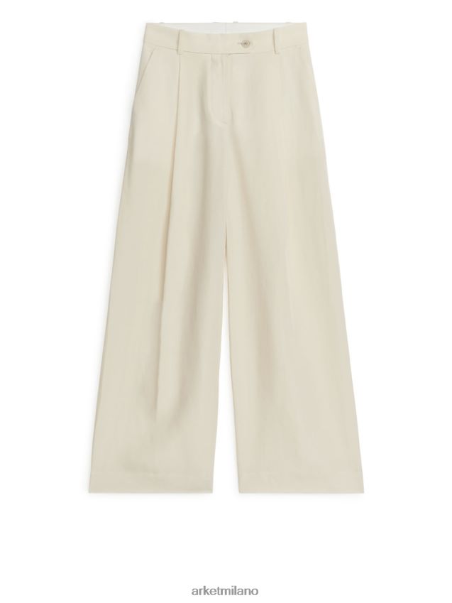 vestiario esso ARKET donne pantaloni in lino lyocell bianco 6F0F6L203