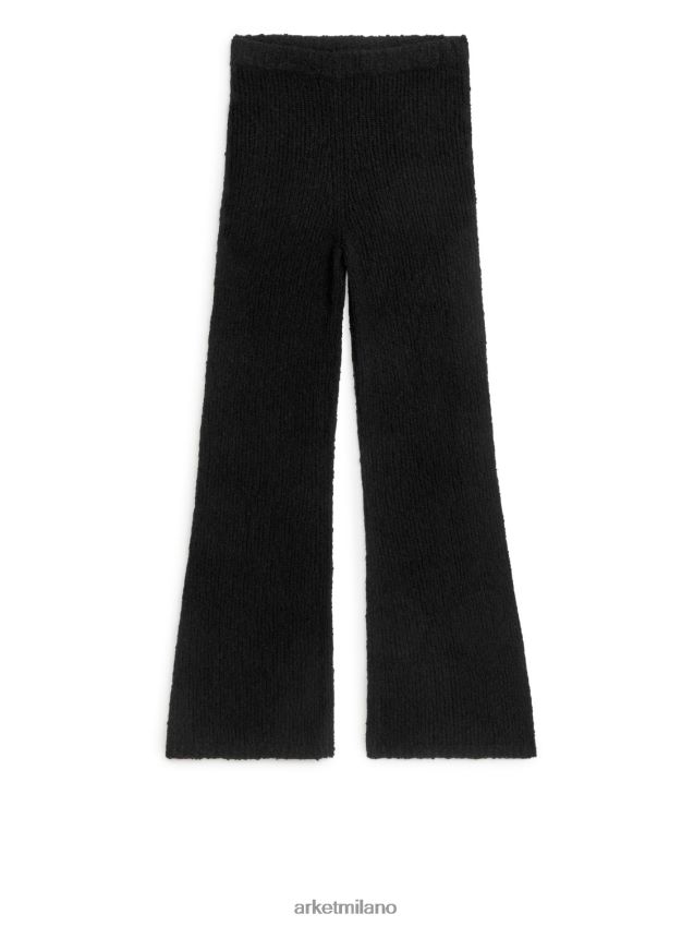 vestiario esso ARKET donne pantaloni in maglia bouclé nero 6F0F6L204