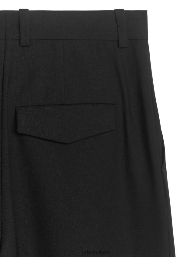 vestiario esso ARKET donne pantaloni in twill di misto lana nero 6F0F6L208