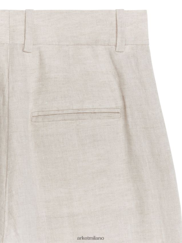 vestiario esso ARKET donne pantaloni larghi di lino beige chiaro 6F0F6L194