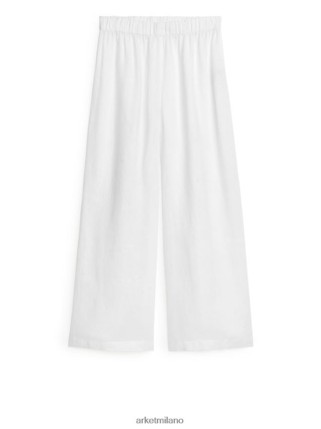 vestiario esso ARKET donne pantaloni larghi di lino bianco 6F0F6L198