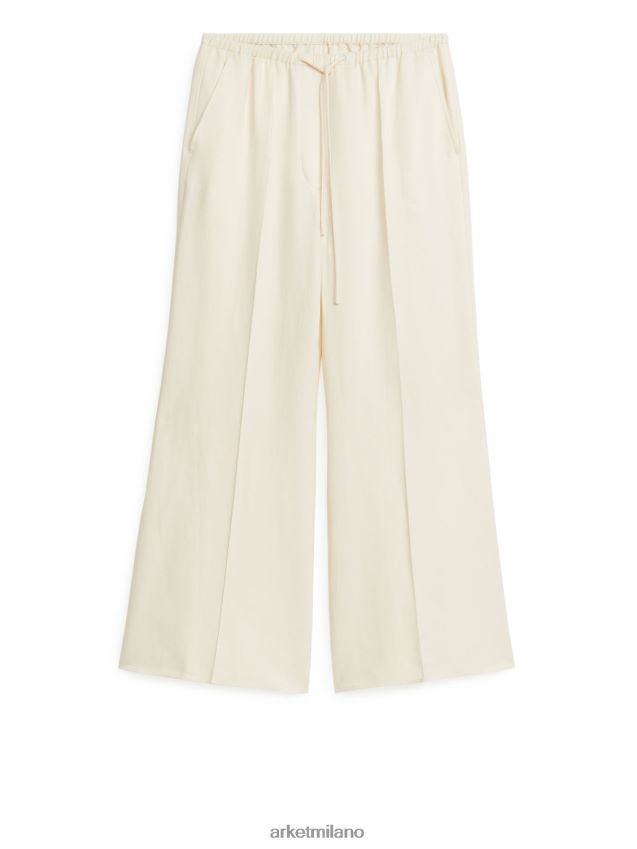 vestiario esso ARKET donne pantaloni svasati con coulisse bianco 6F0F6L179